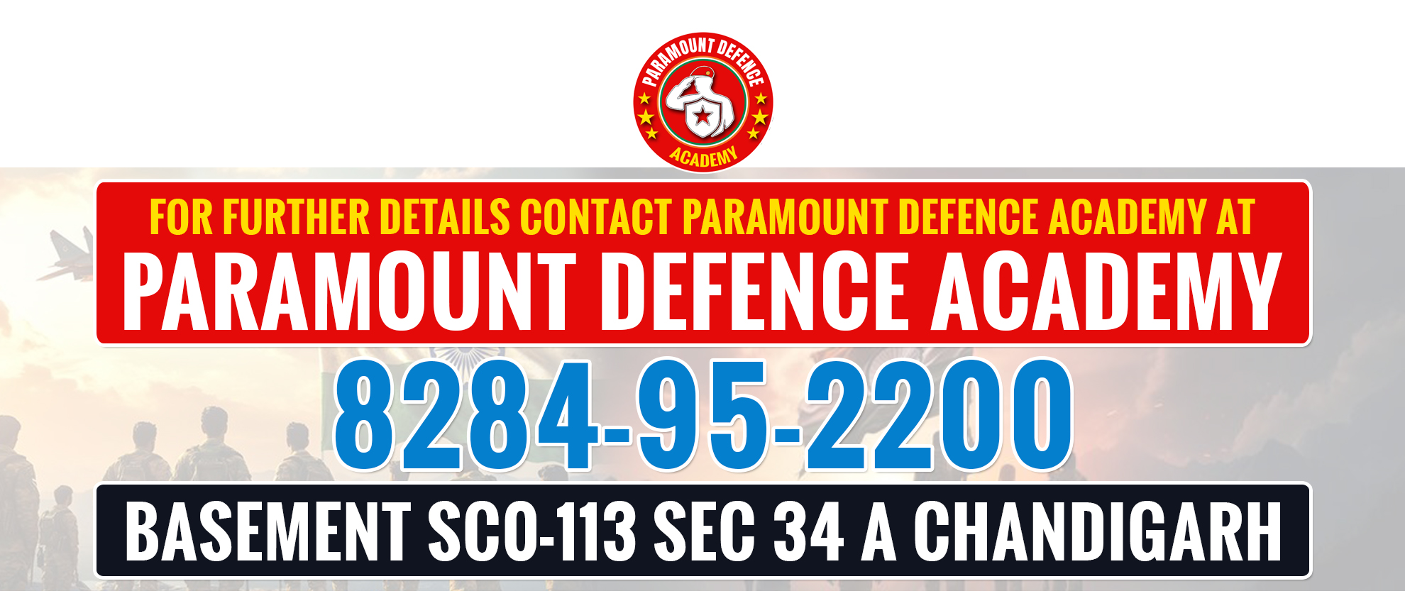 Paramount Defence Academy Footer Banner